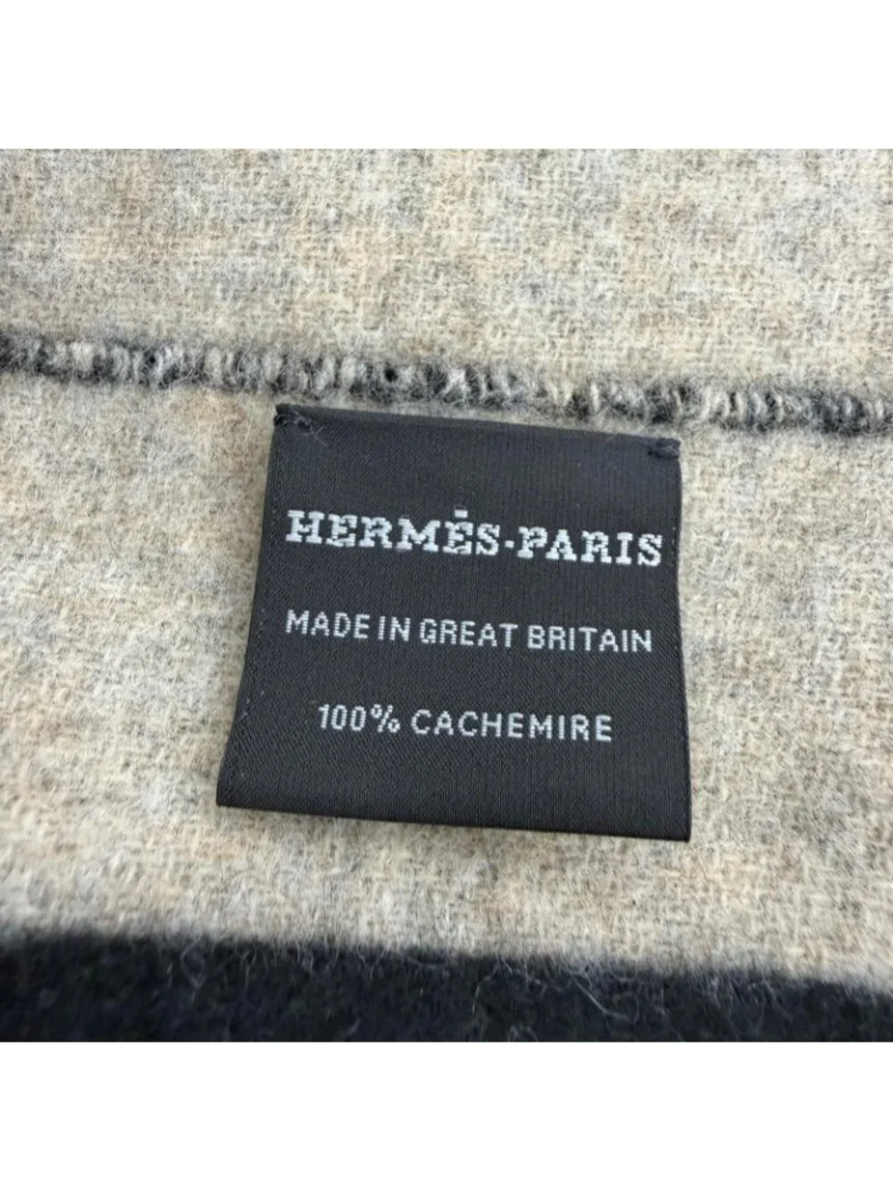 Hermes Love Story Scarf Cashmere with Fringe Horse Pattern Black Beige